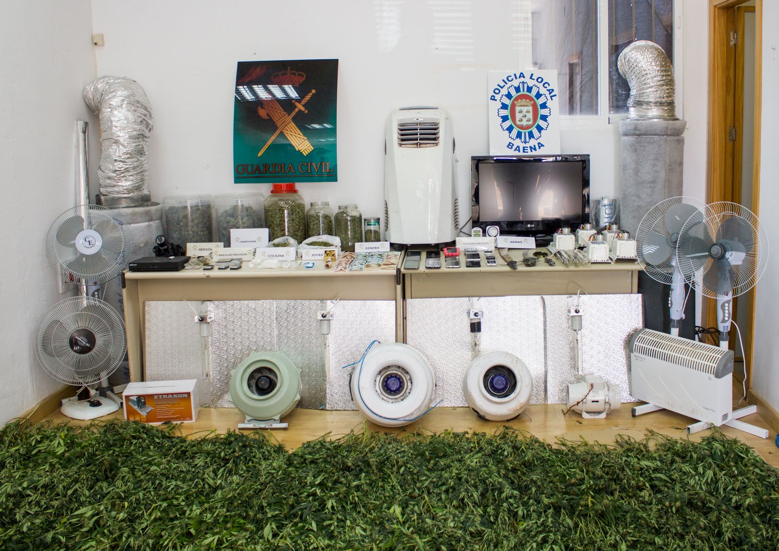 Estupefacientes y material requisados por el Instituto Armado.