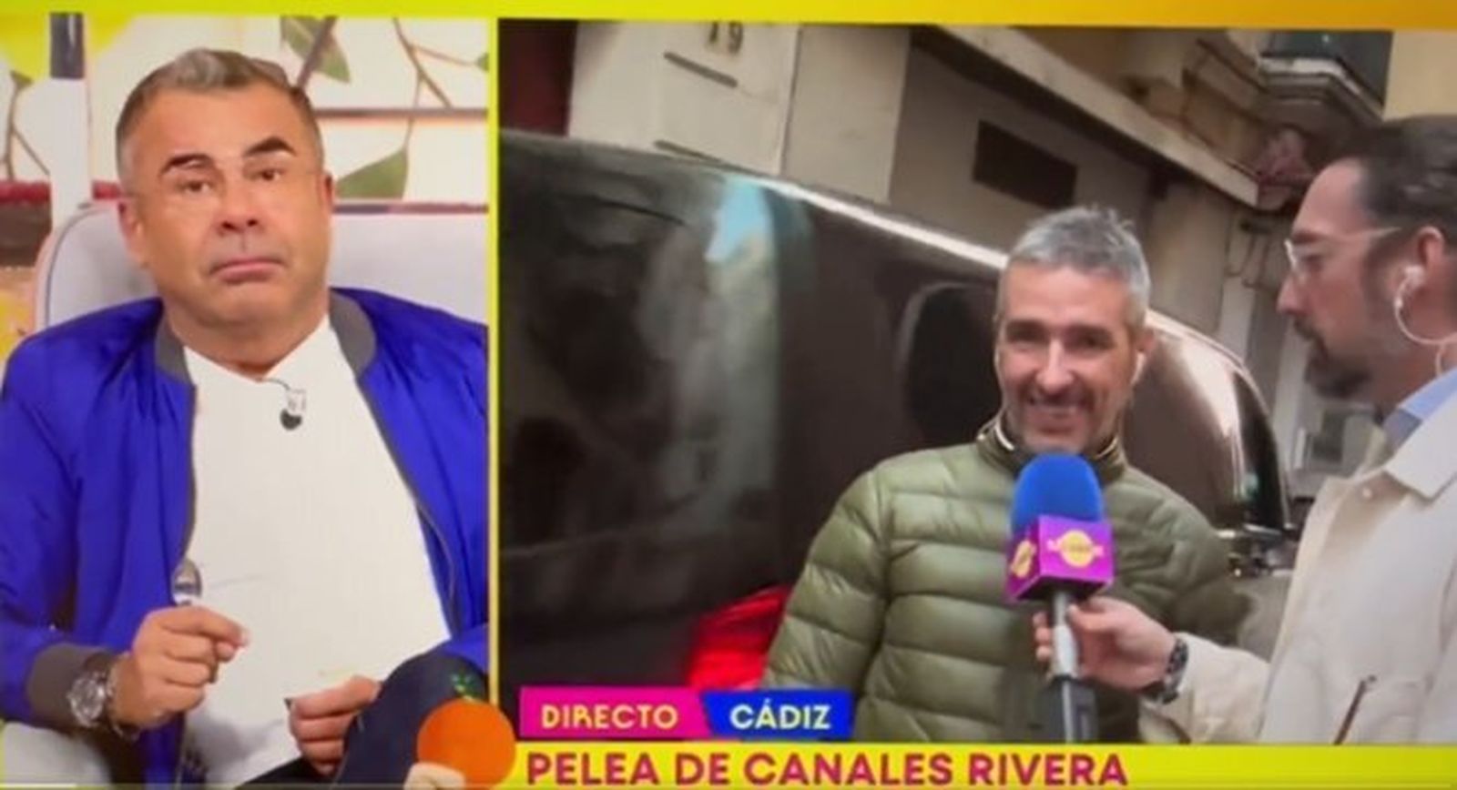 Jorge Javier, durante la conexión en la que recibió el insulto.