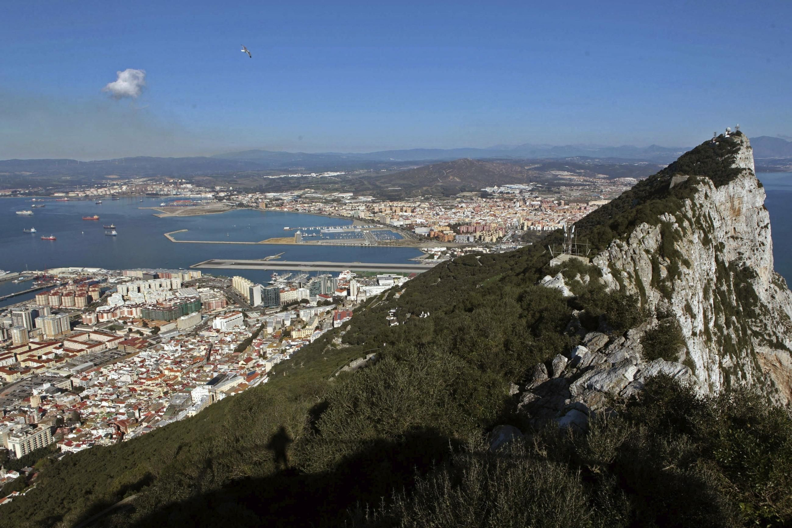Vista de la Bahía de Algeciras desde el Peñón de Gibraltar.