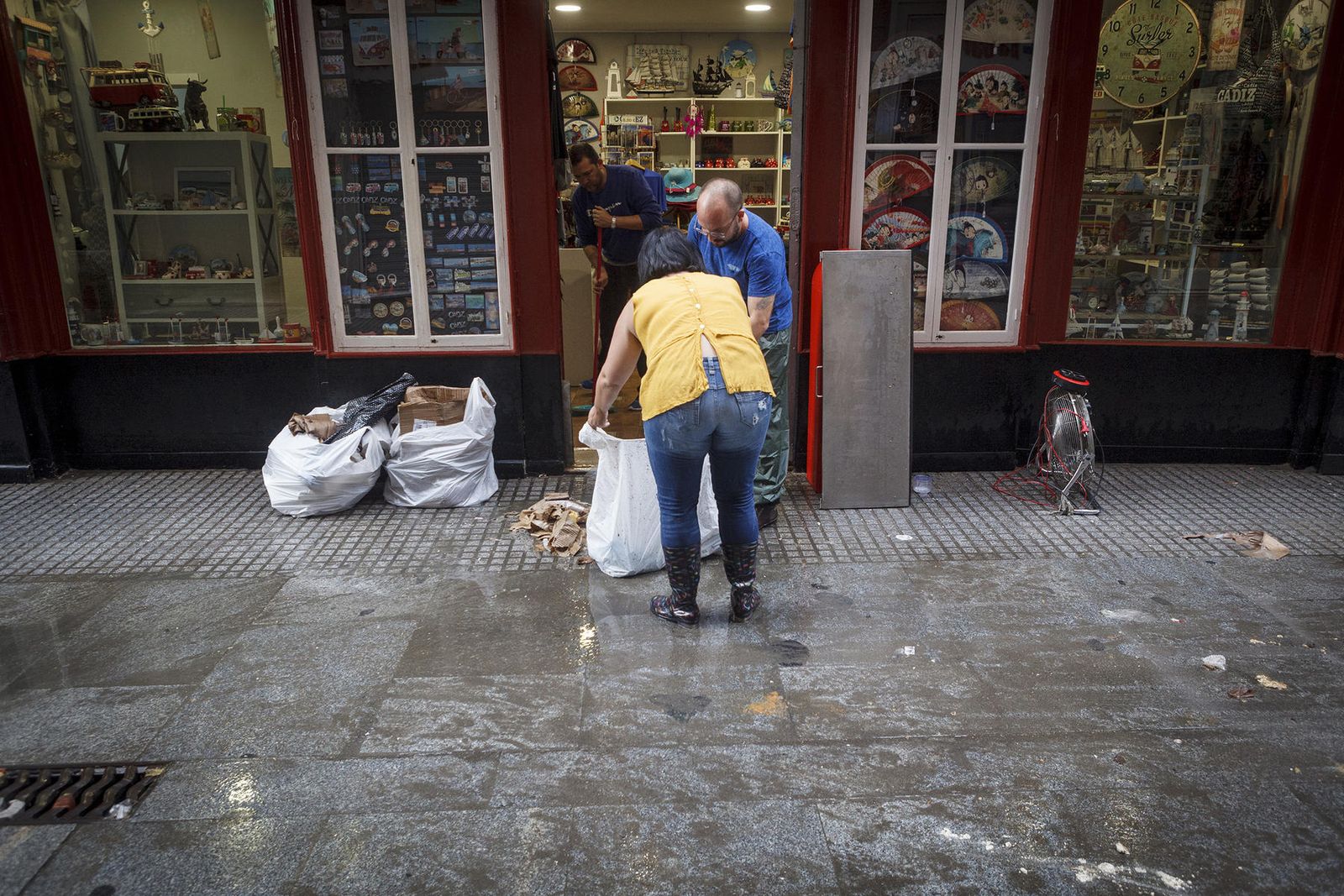 Los efectos de la tromba de agua en Cádiz