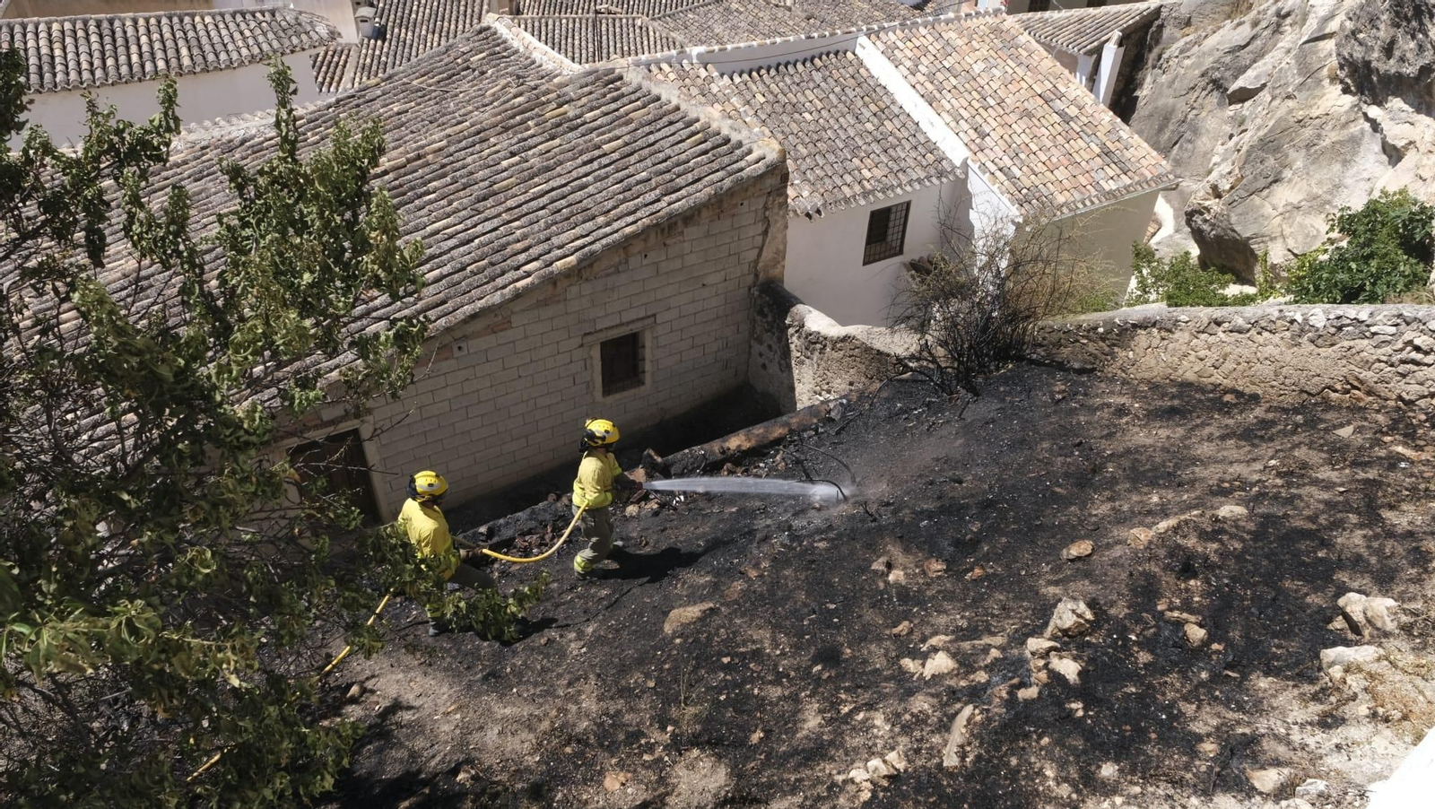 Imágenes del incendio de Vélez Blanco.