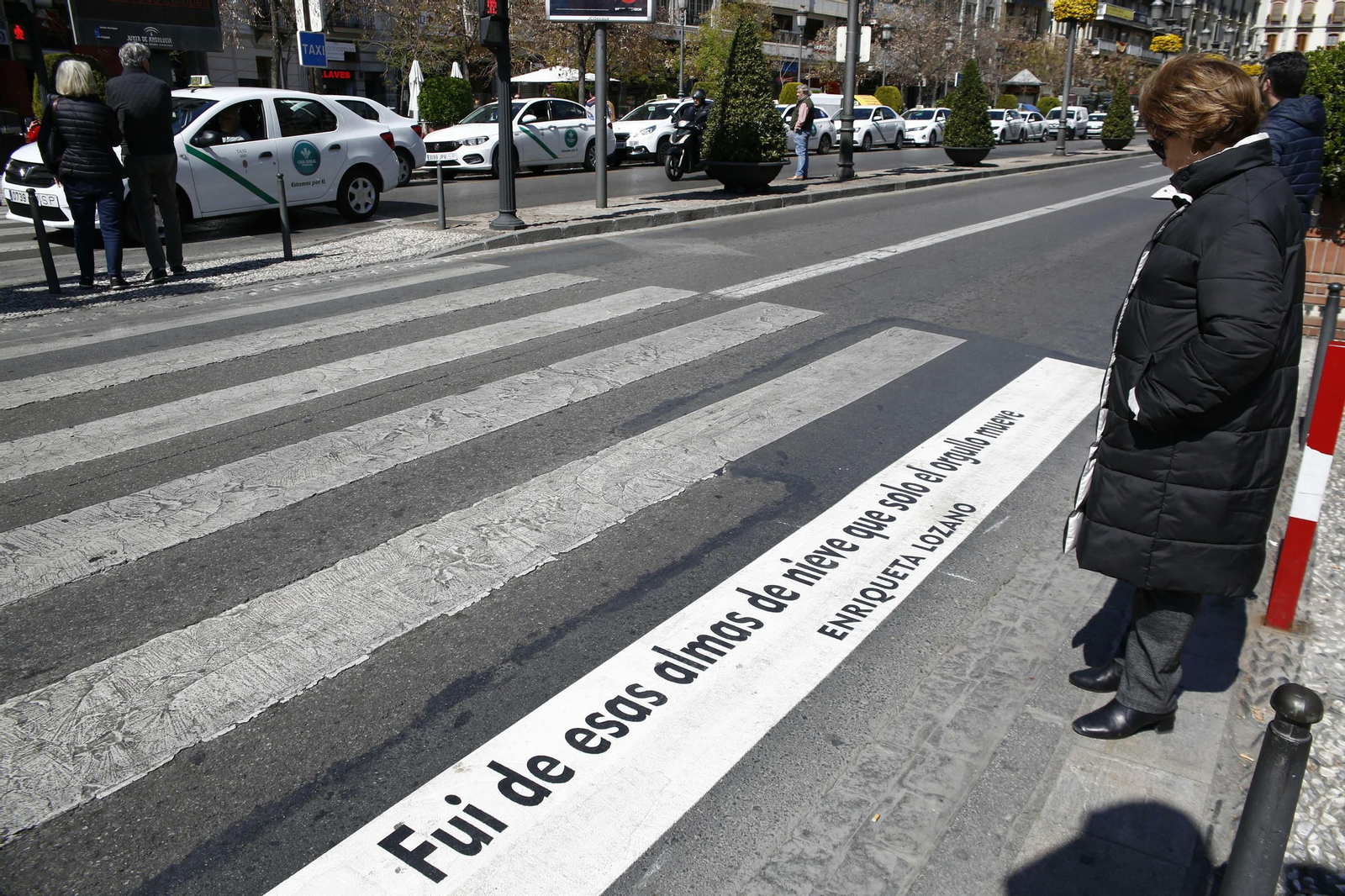 Granada llena de versos sus pasos de cebra en el Día Mundial de la Poesía