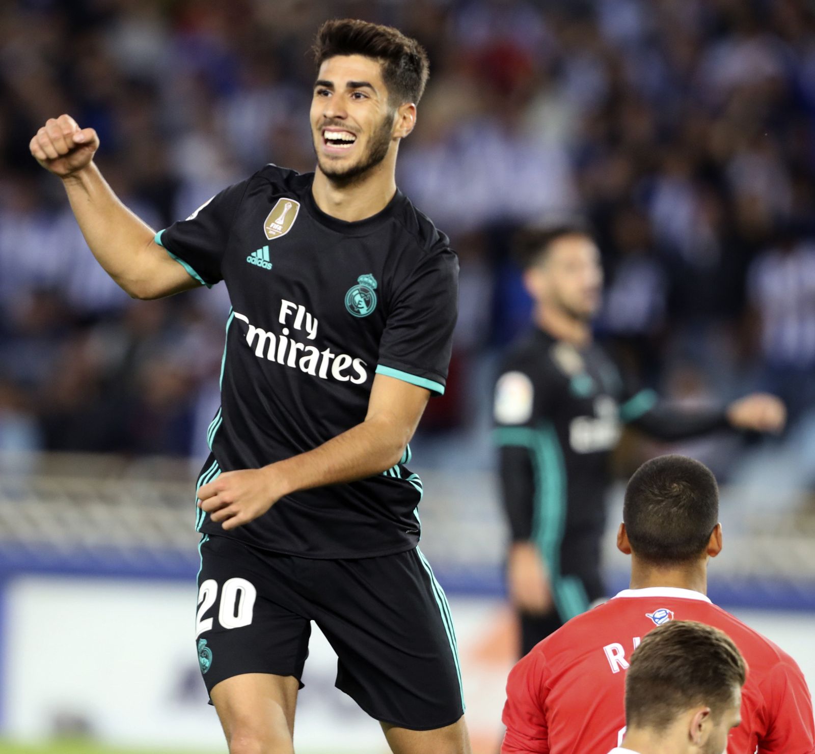 Asensio, celebrando un gol con su equipo