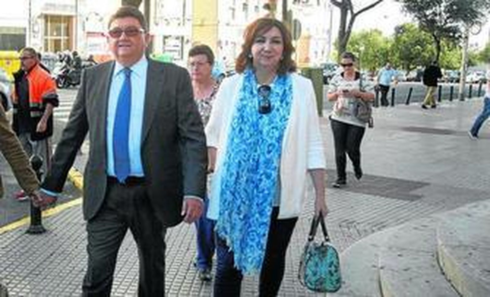 Lorenzo Sánchez y Eva Corrales, a su entrada en la Audiencia en una las sesiones del juicio.