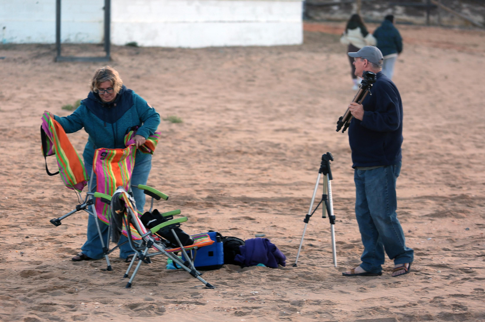 Imágenes del ambiente para ver el lanzamiento del cohete Miura 1