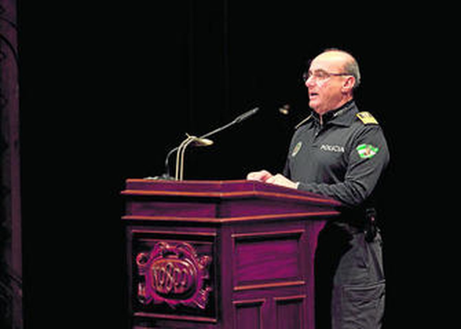 José Aulet, durante su discurso del último Día de la Policía Local.