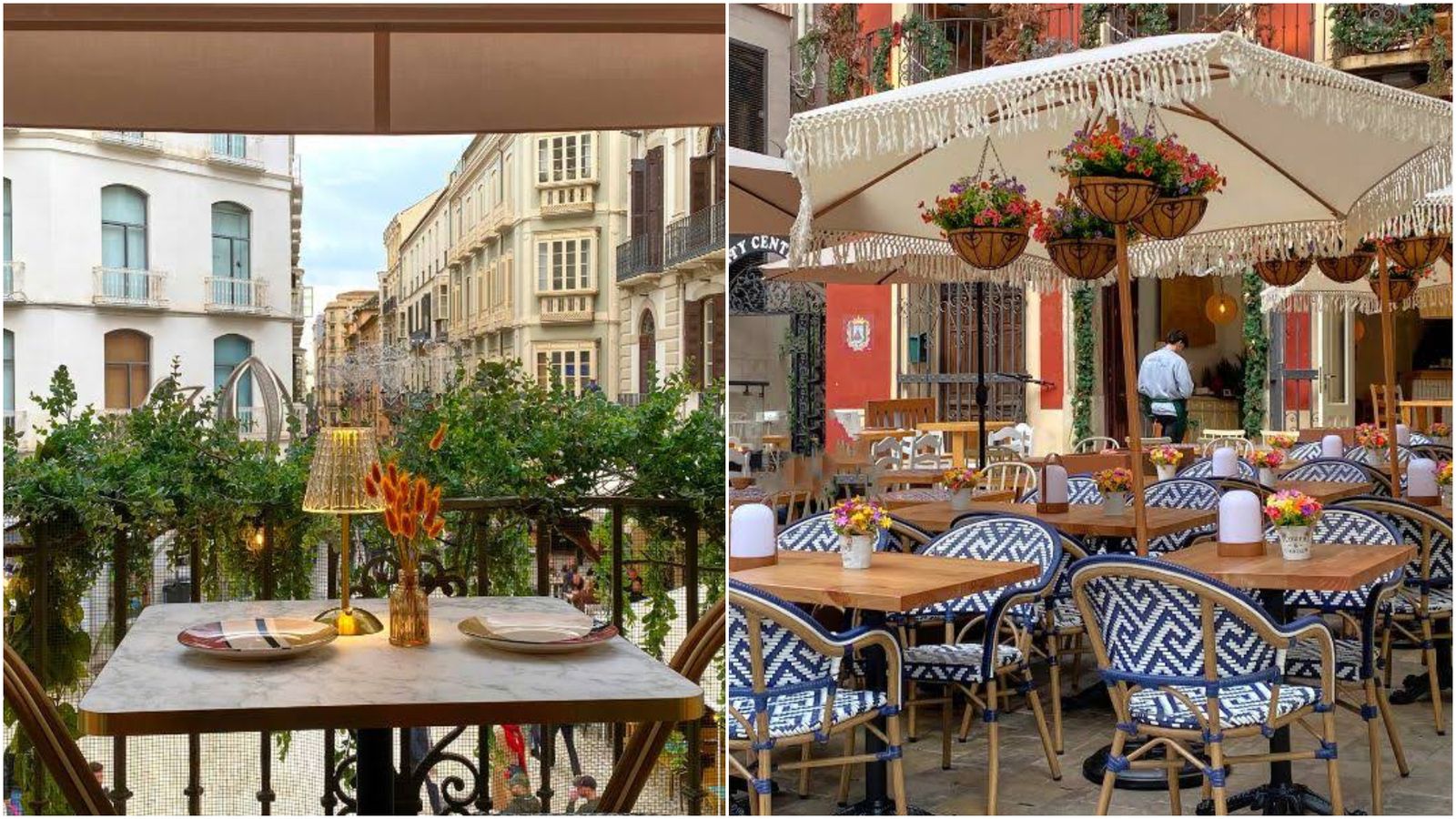 La terraza superior y sus vistas y la amplia terraza exterior de Portofino.