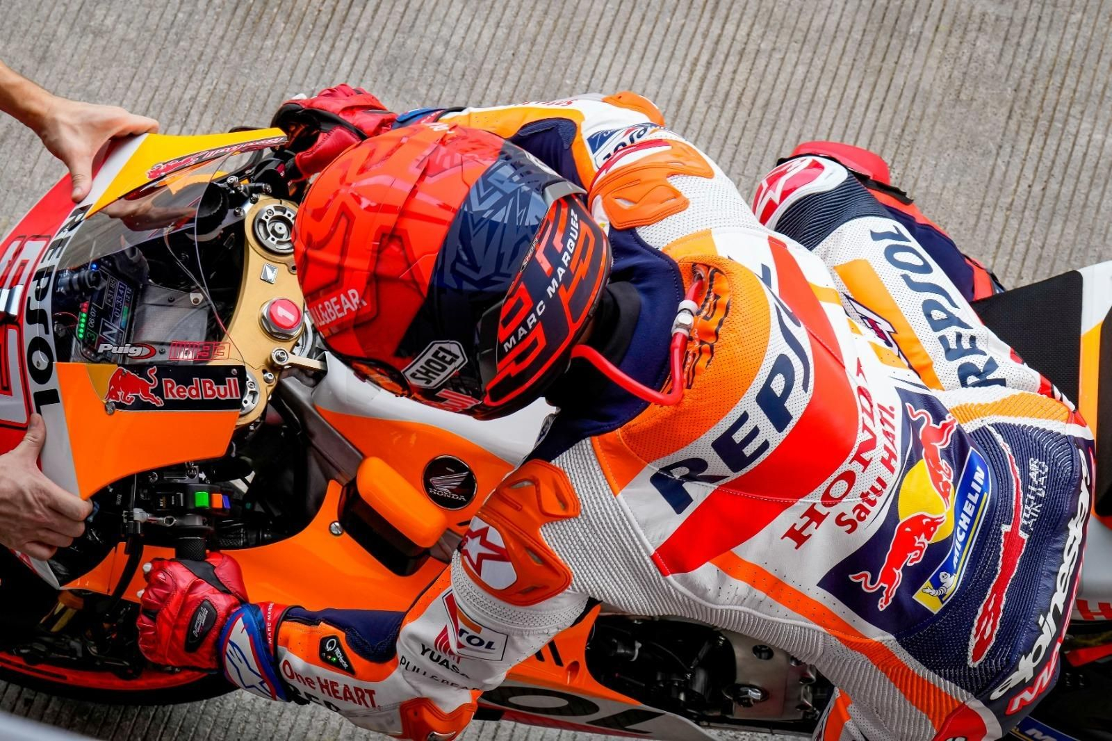 Marc Márquez no ha podido correr el GP de Indonesia por una fortísima caída en el warm up.