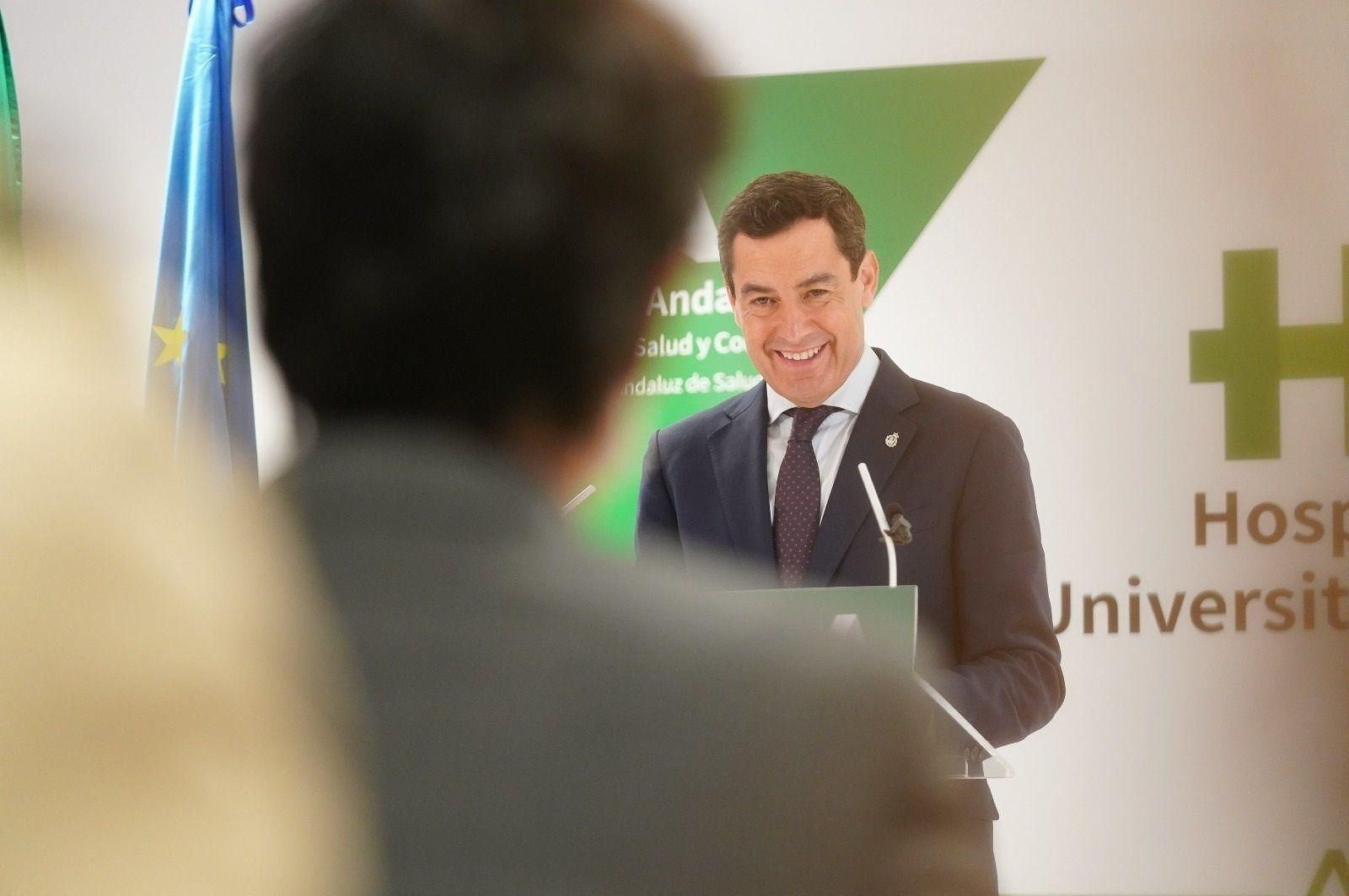 El presidente de la Junta esta mañana en un acto en Jaén.