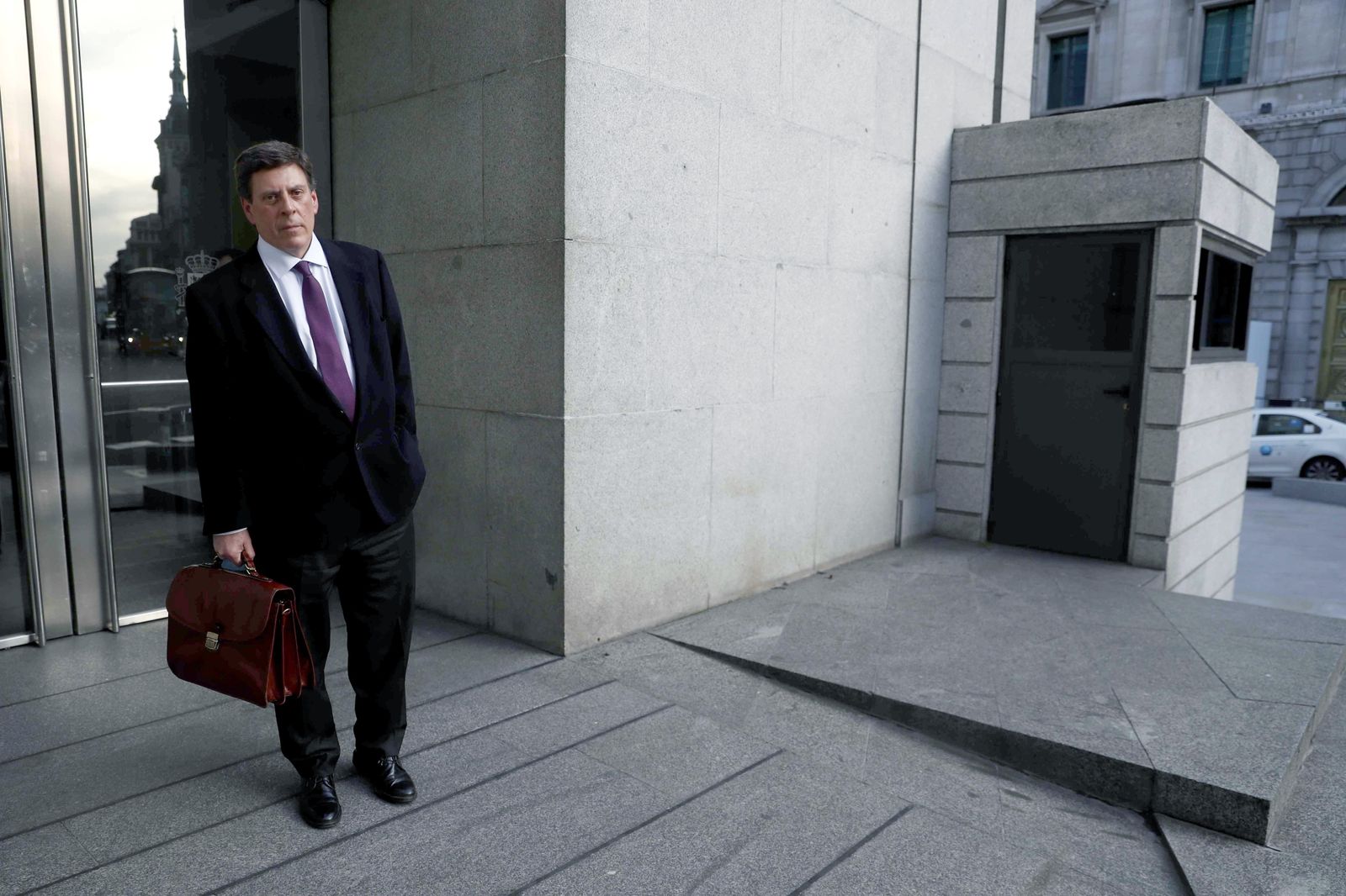 Juan Carlos Quer, tras reunirse con representantes de Podemos el lunes.