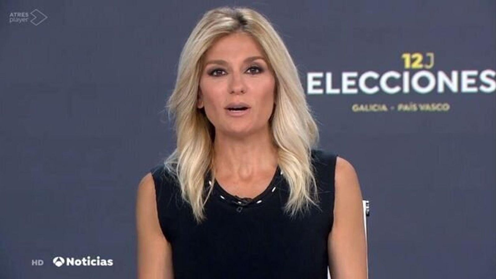 Sandra Golpe, en el informativo de Antena 3. Sandra Golpe, en el informativo de Antena 3.
