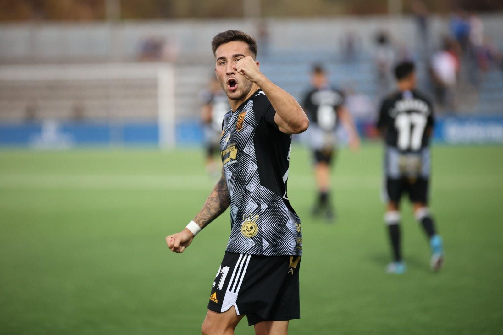 Cascajo celebra el tanto de la victoria de la pasada temporada en Pozoblanco.