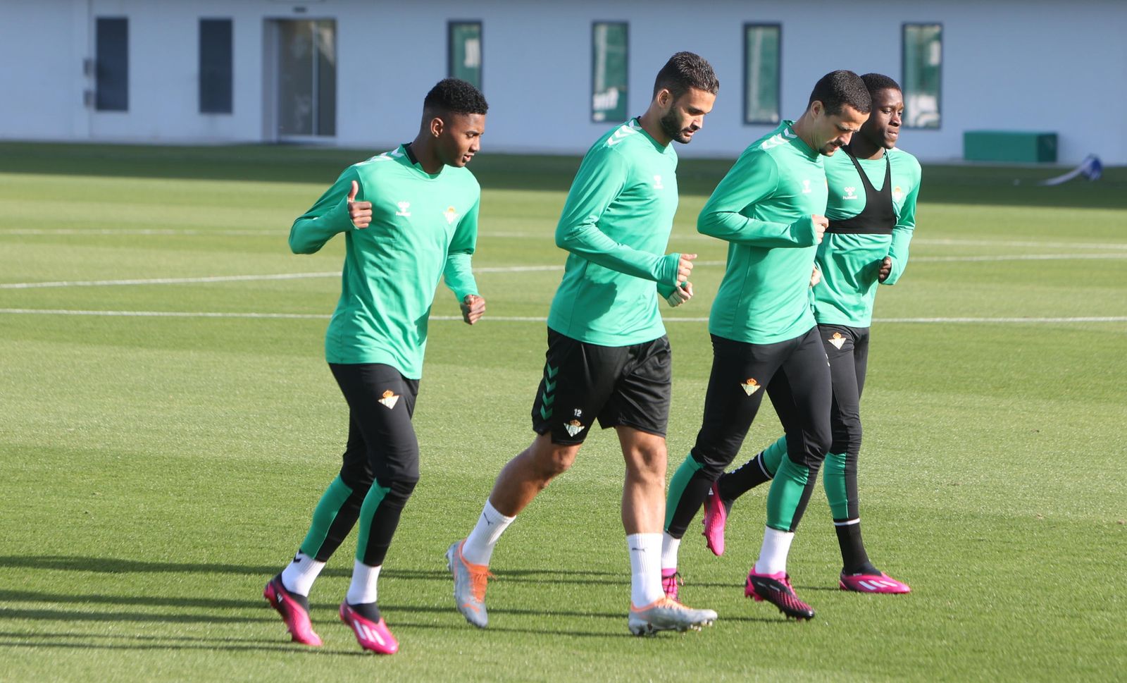 Abner Vinícius, Willian José, Luiz Felipe y Luiz Henrique, en el entrenamiento de este lunes.