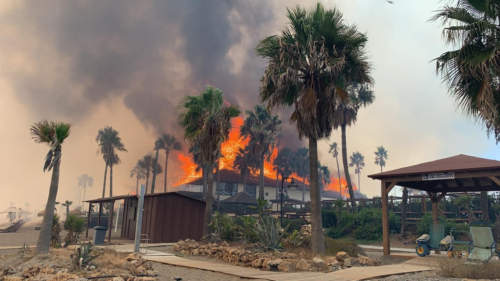 Fotografías del gran incendio en Estepona que afecta a zonas turísticas