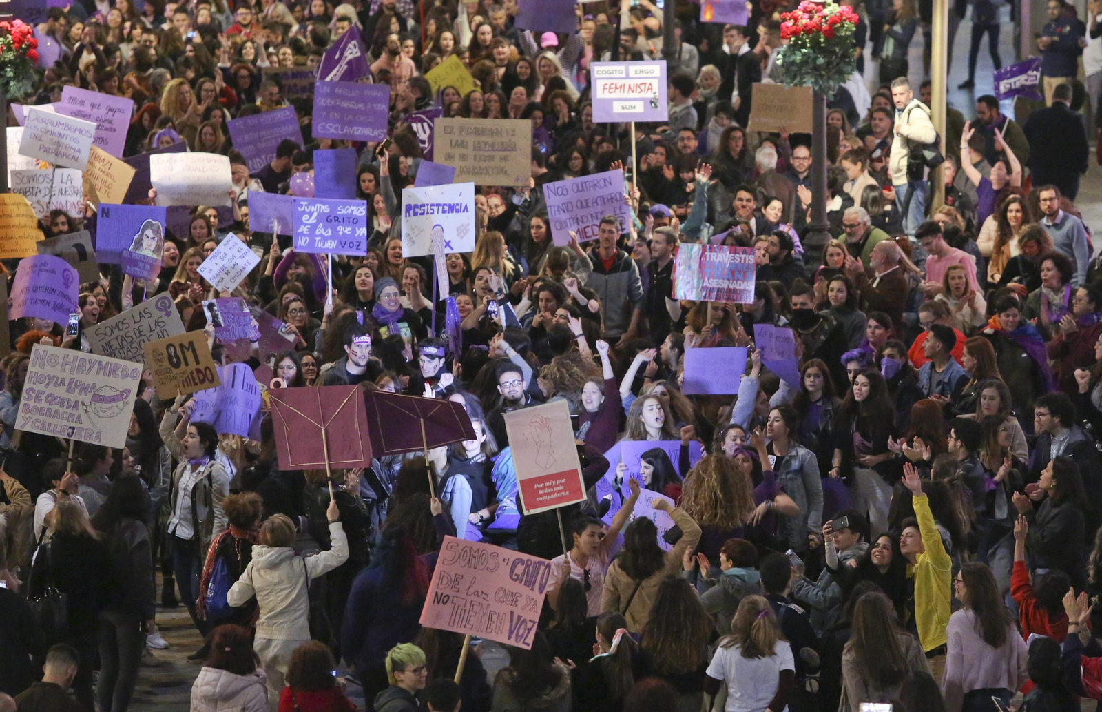 Las imágenes de la manifestación del Día de la Mujer en Málaga