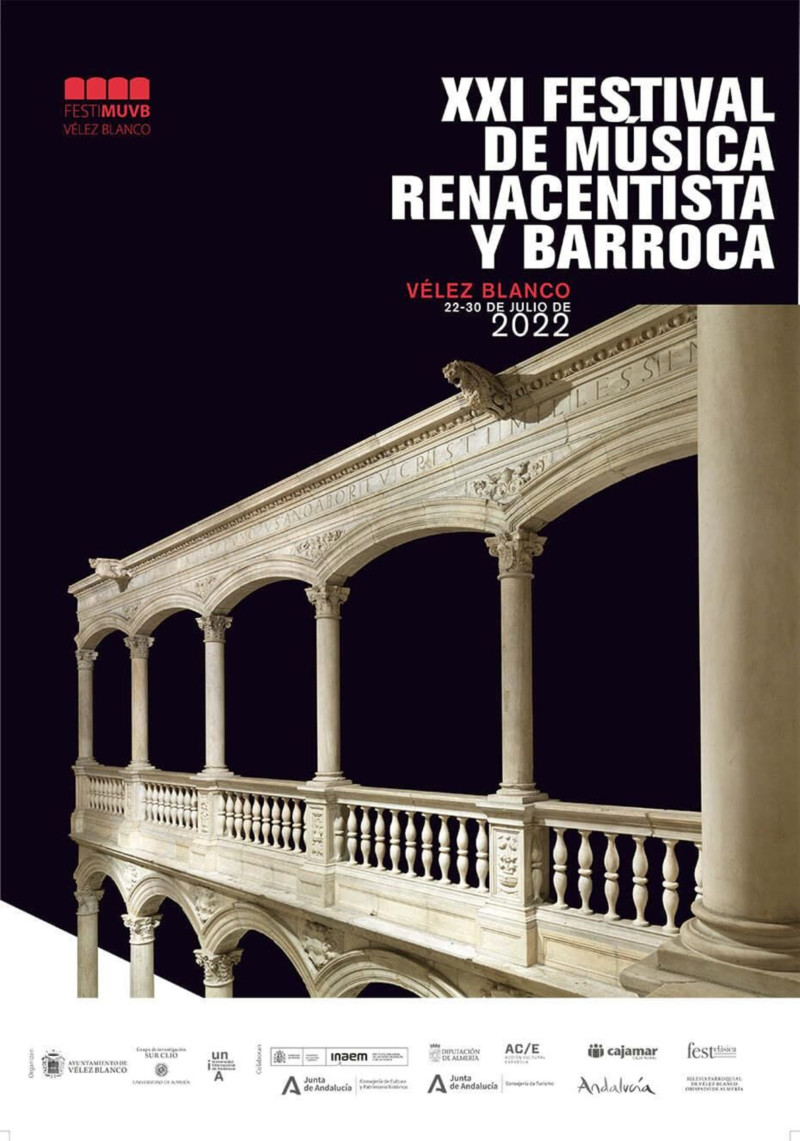 Cartel del XXI Festival de Música Renacentista y Barroca de Vélez-Blanco,