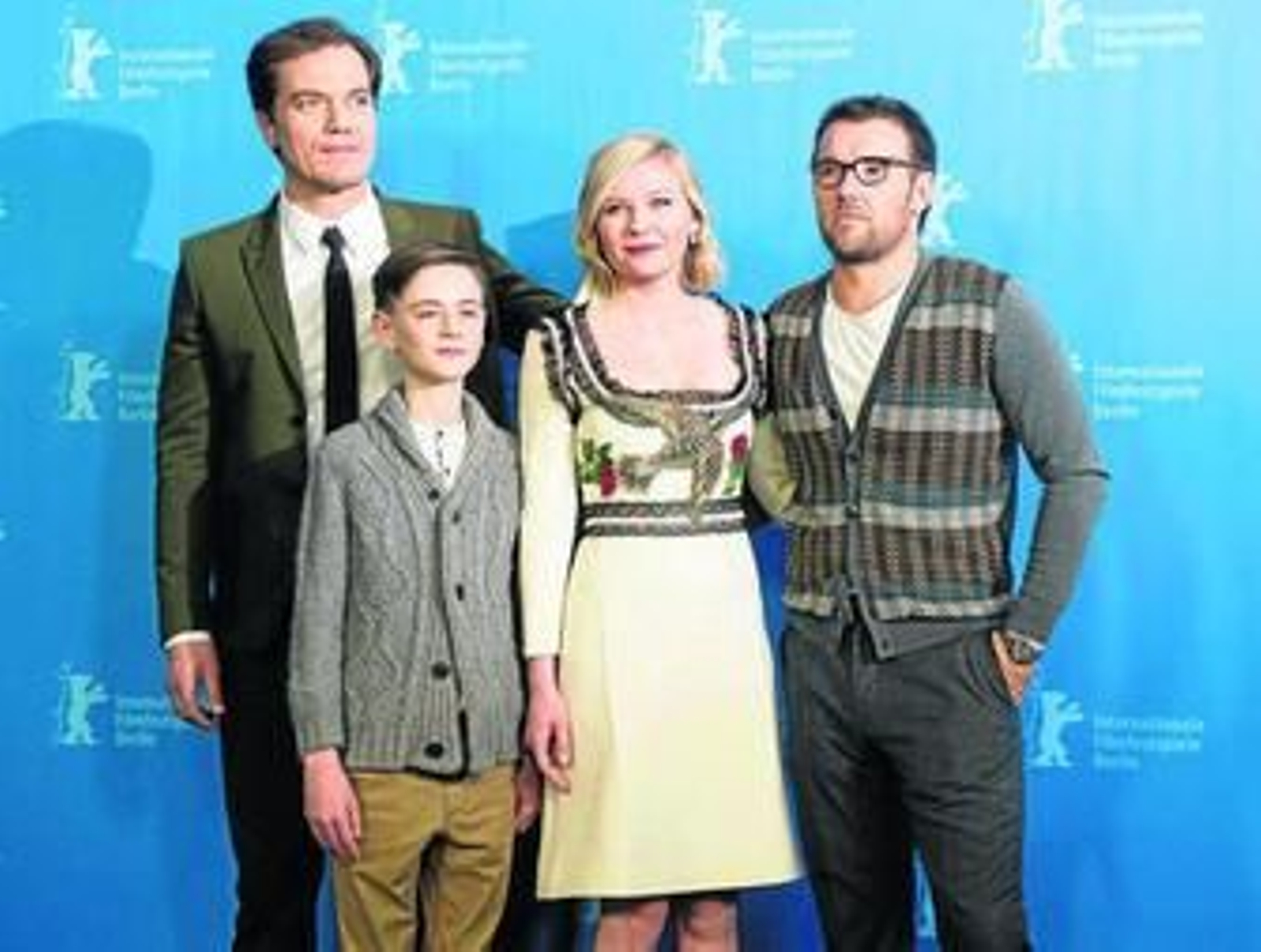 Michael Shannon, Jaeden Lieberher, Kirsten Dunst y Joel Edgerton, protagonistas de 'Midnight Special', ayer en Berlín.