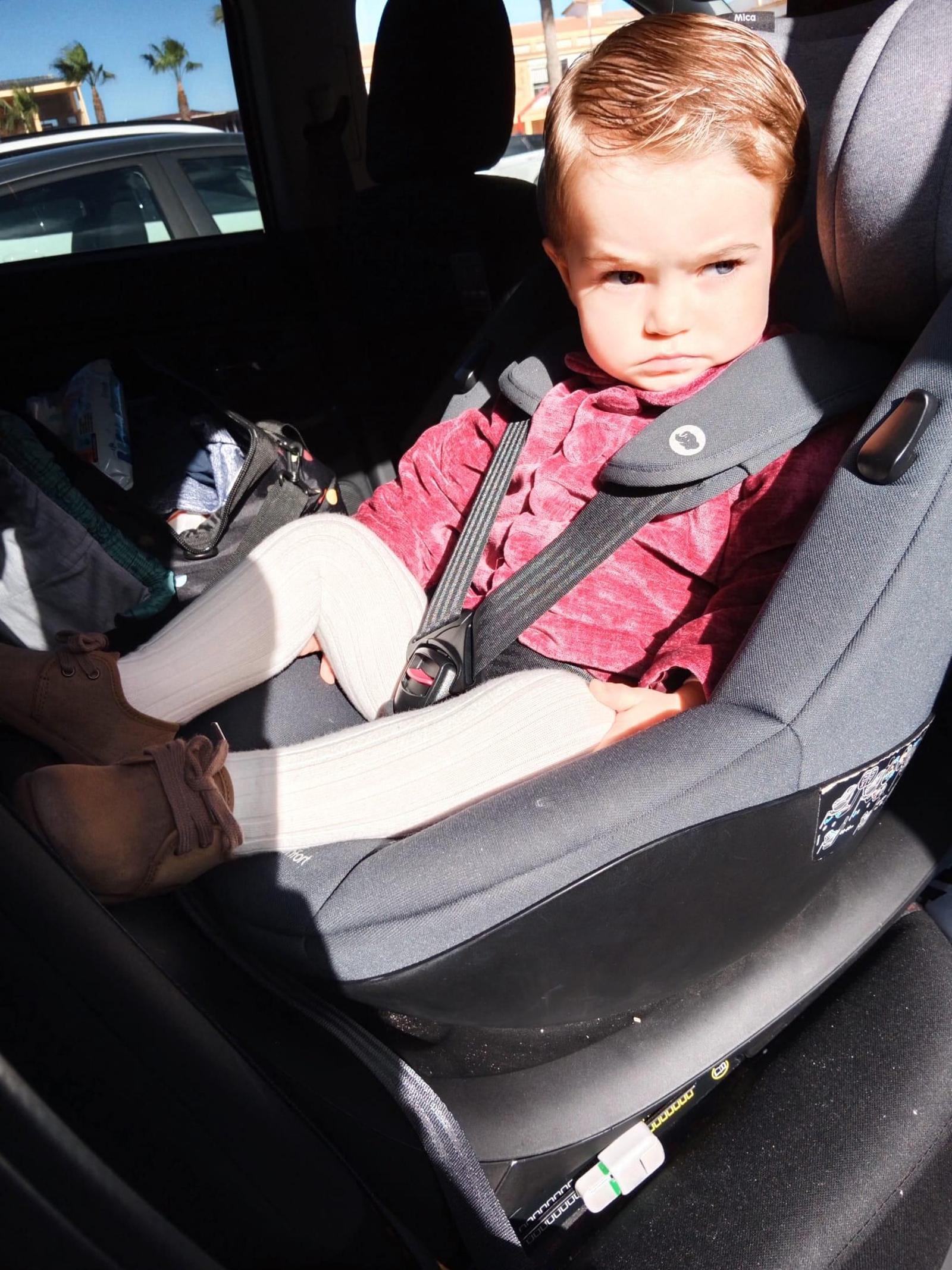 El pequeño Bruno, de 22 meses, aún viaja a contramarcha