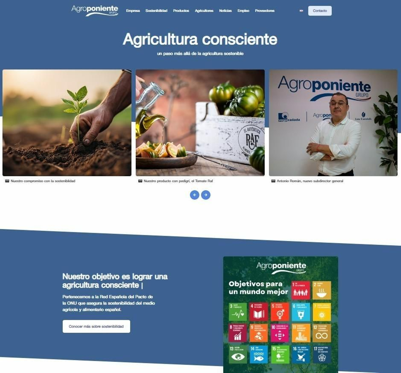 Nueva web de Grupo Agroponiente.