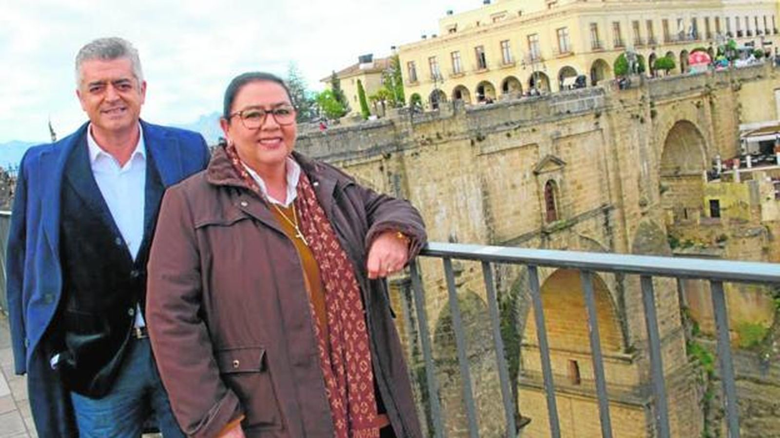 Barragán y María del Monte, en Ronda, en la presentación de Canal Sur de sus Campanadas.