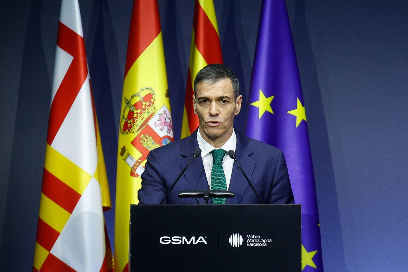 El presidente del Gobierno, Pedro Sánchez, el pasado domingo en Barcelona.