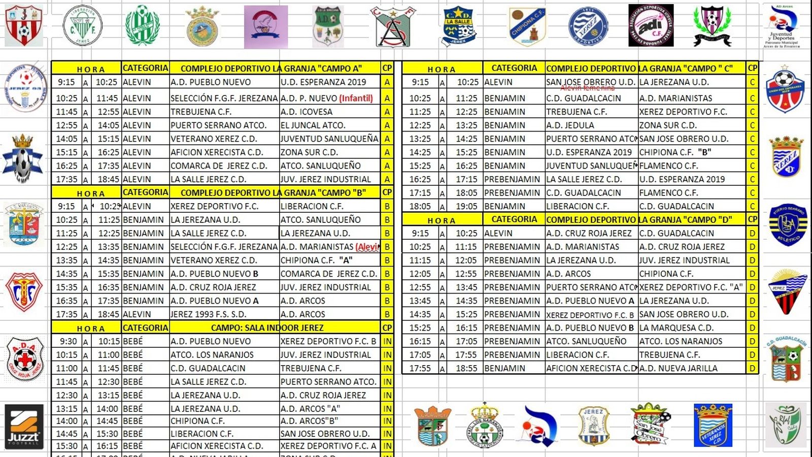 Programa de partidos del Memorial Pepe Castro.