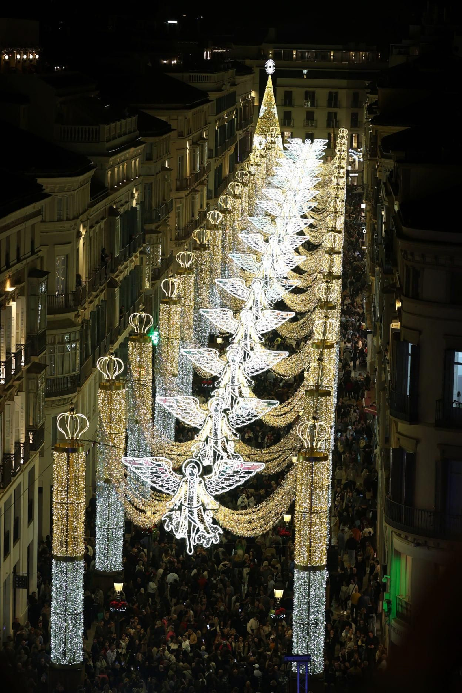 Encendido del alumbrado de Navidad de Málaga, en fotos