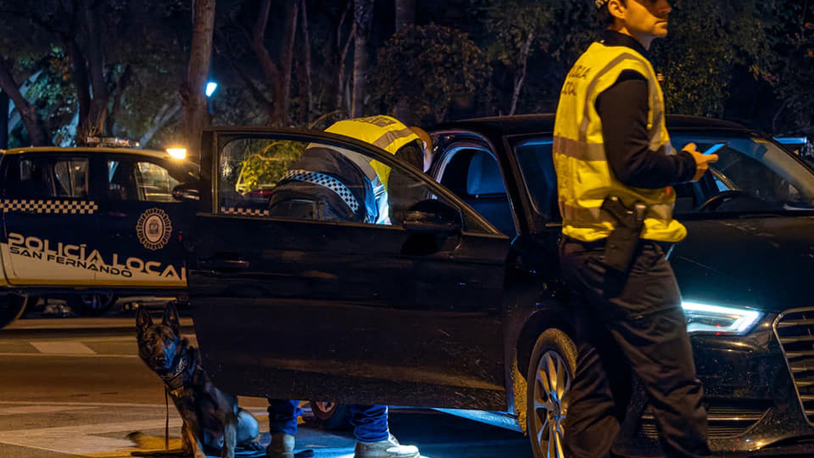 Un control de la Policía Local en San Fernando.