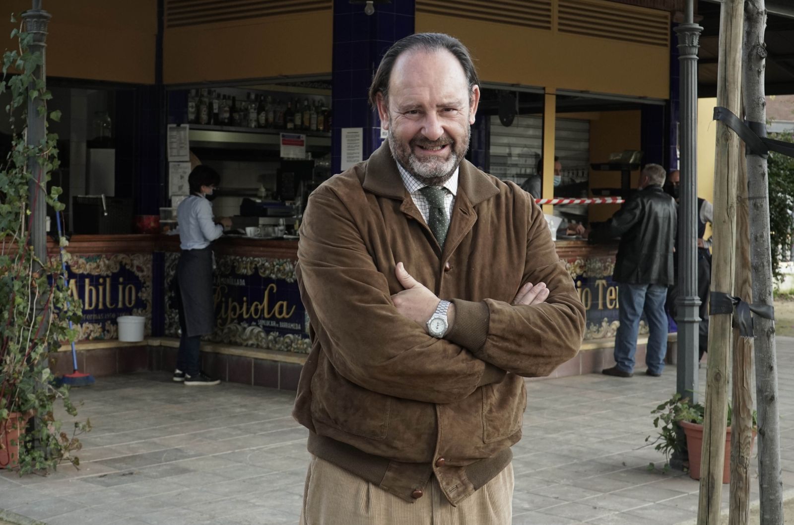 Eusebio León, en el quiosco Abilio.