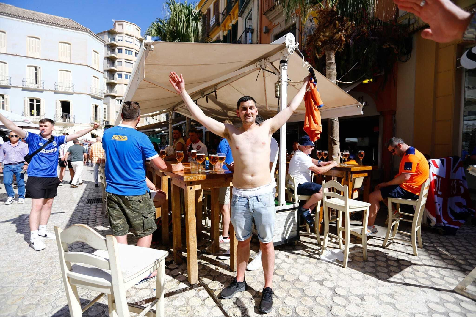 Las fotos de los hinchas del Rangers de Glasgow en Málaga
