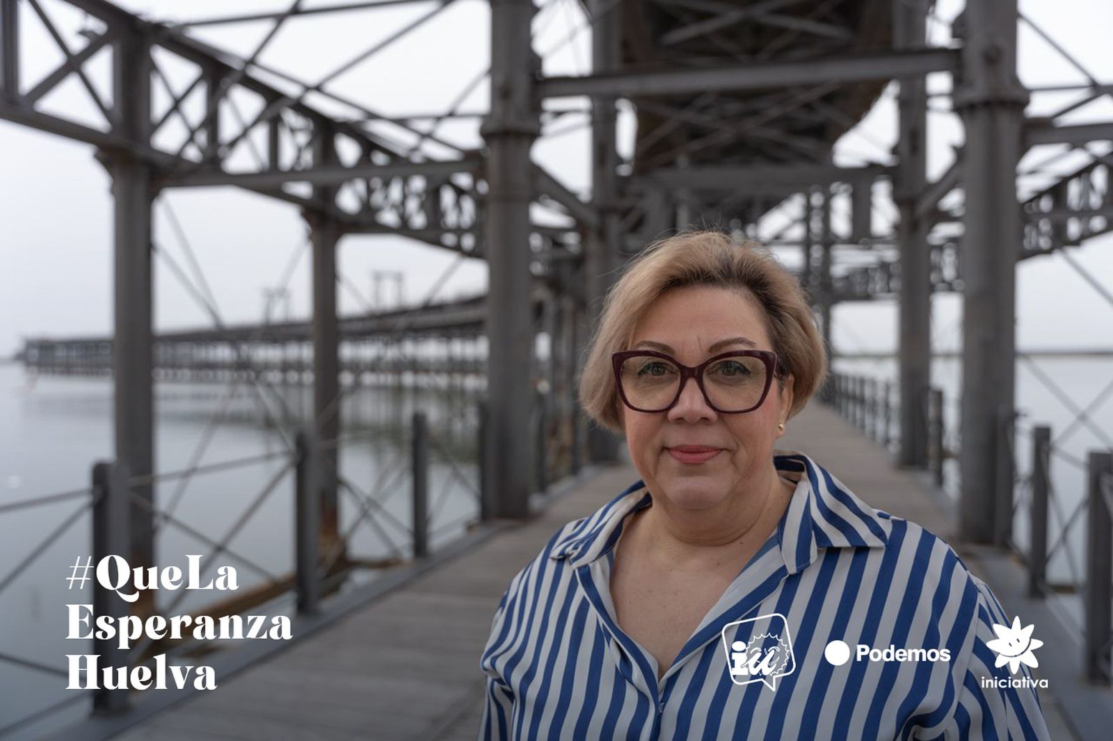 Mónica Rossi, en el Muelle de la Rio Tinto.