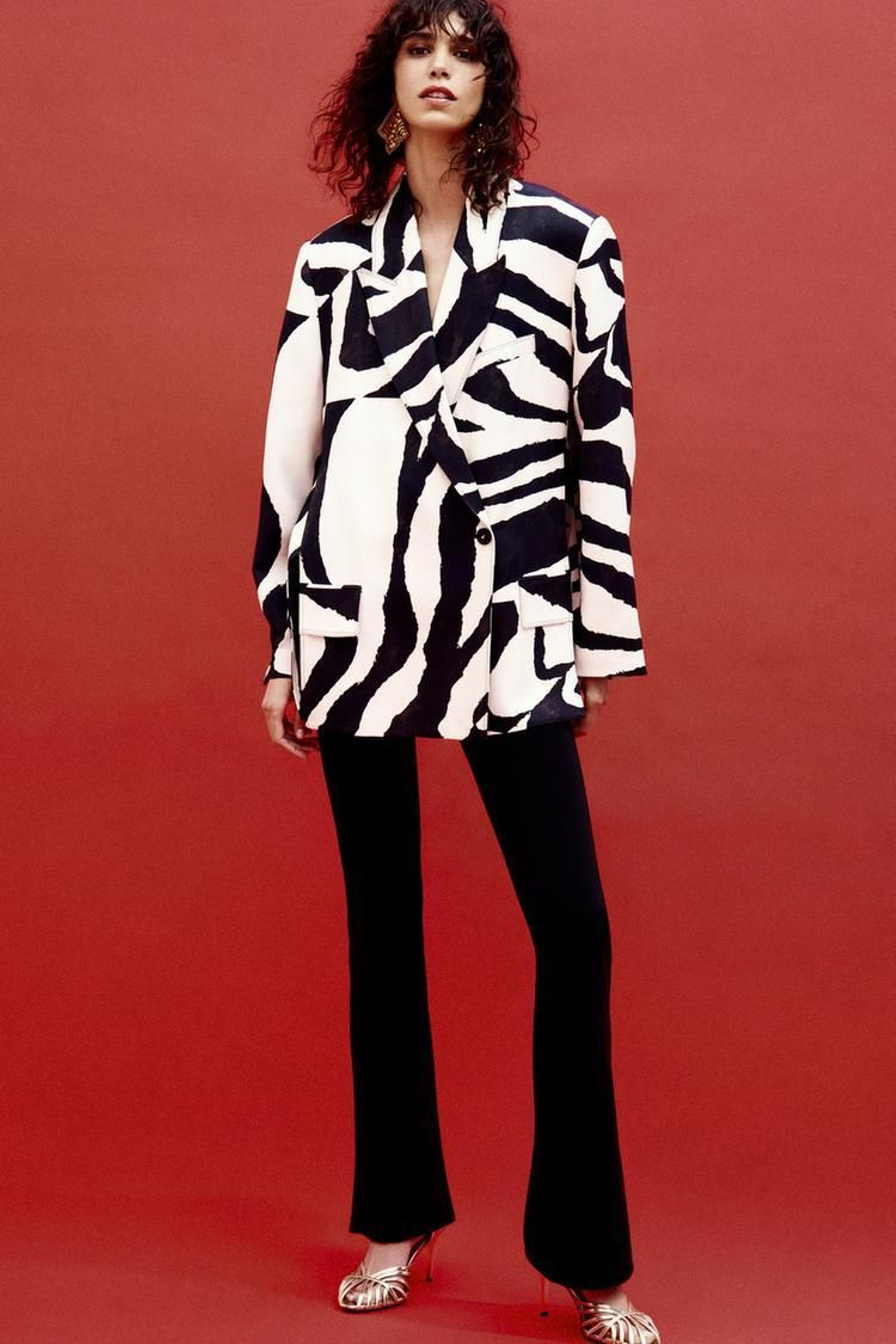 Blazer estampada de 'animal print'