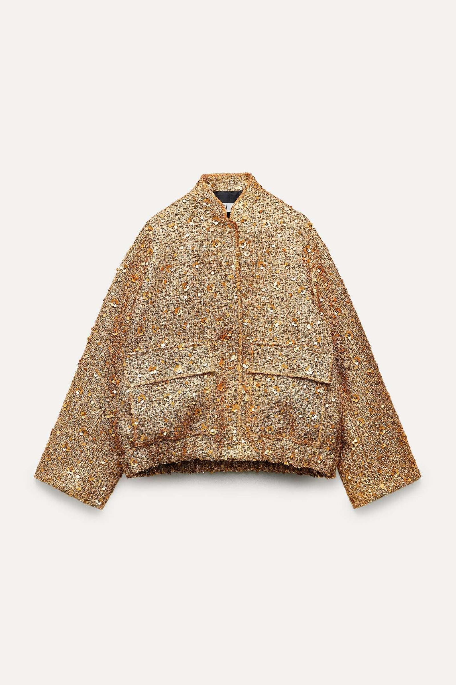 Bomber dorada de Zara.