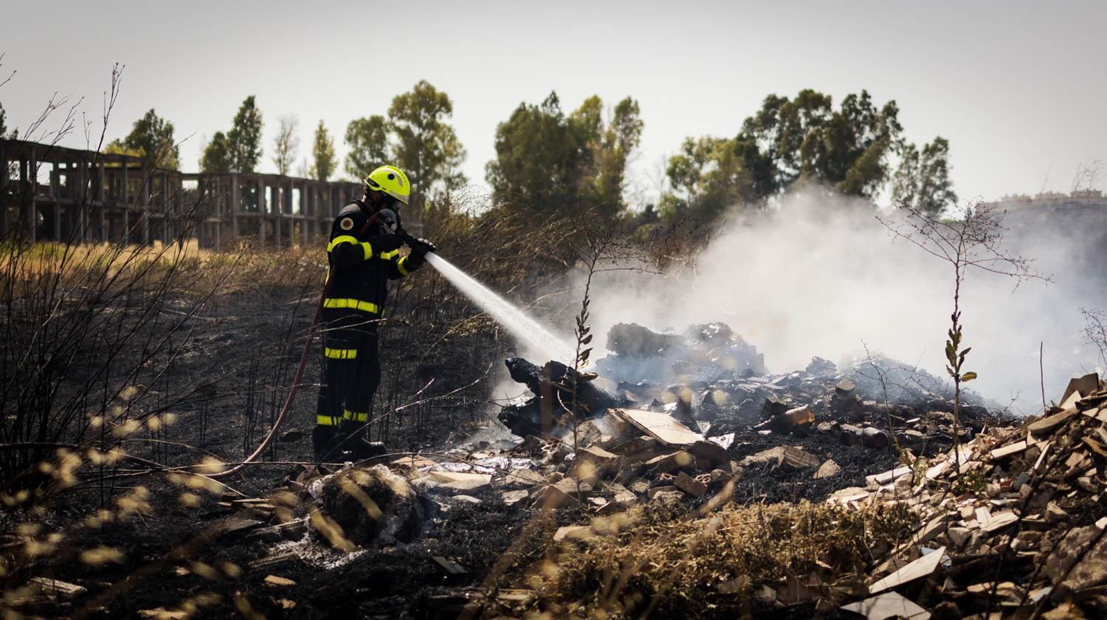 Incendio este sábado en la zona de La Marquesa, en Jerez.