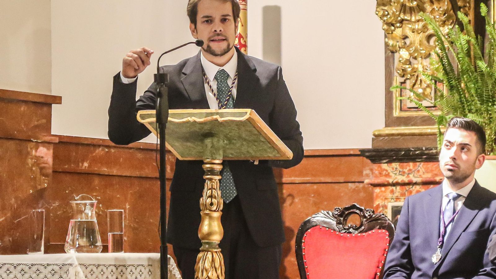 El pregonero del Realejo, Carlos Acal, durante su intervención