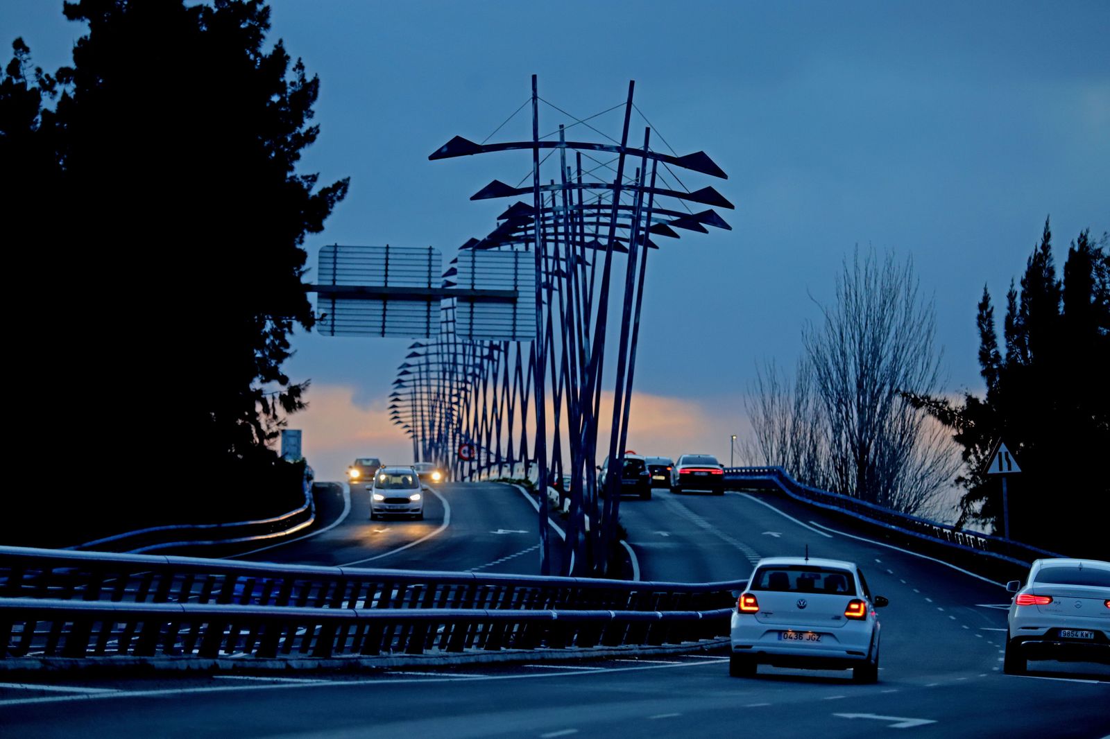 Puente del Odiel a oscuras.