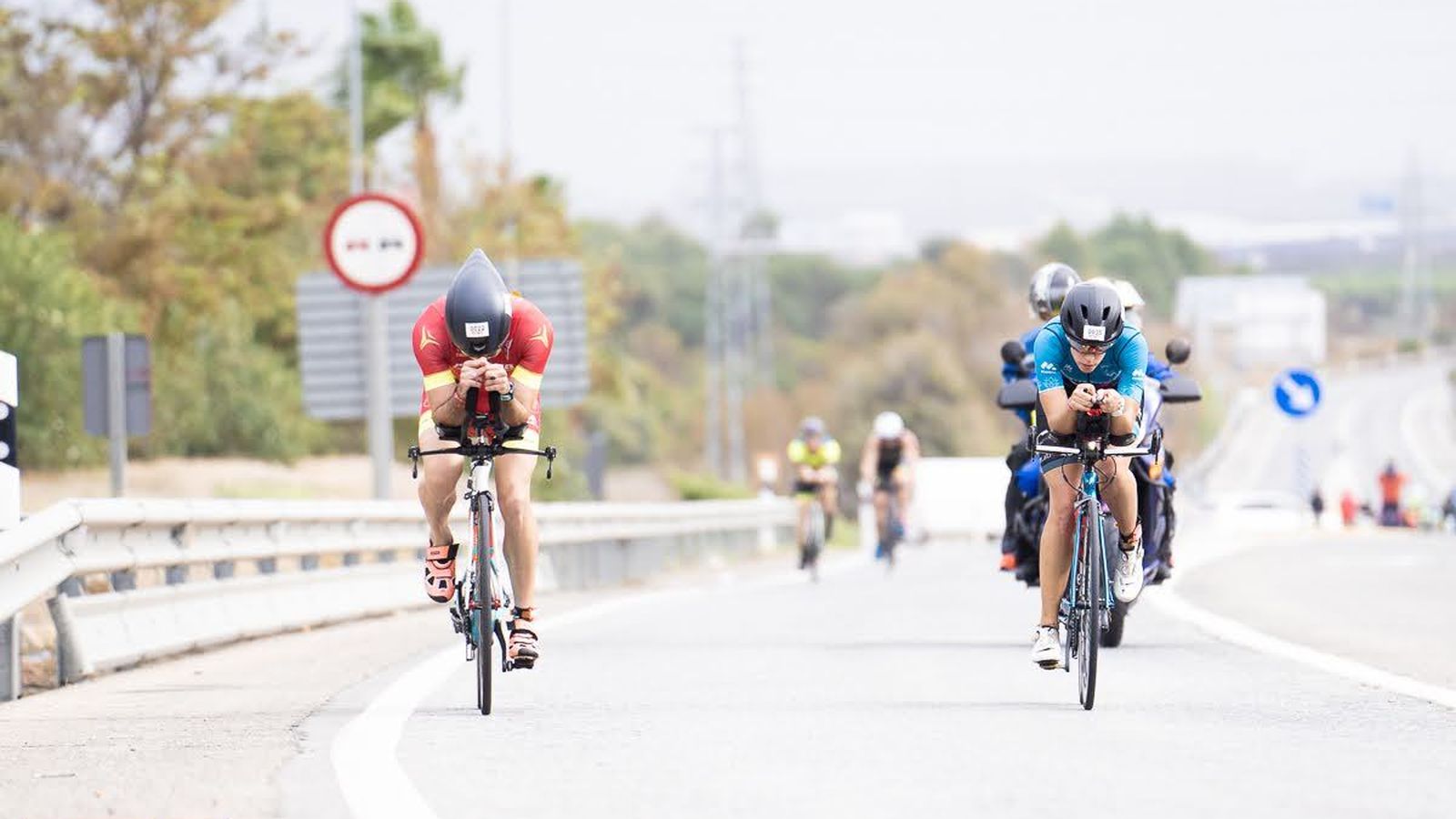 Imagen del sector de ciclismo en el Half Sevilla 2021.