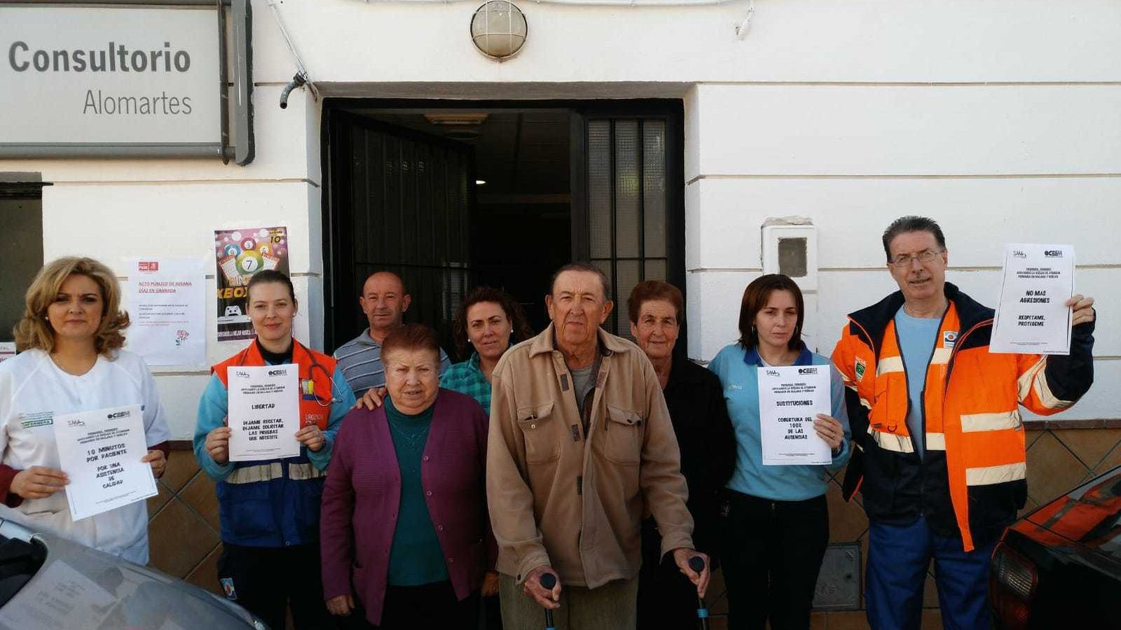 Profesionales de Alomartes que apoyan la convocatoria.