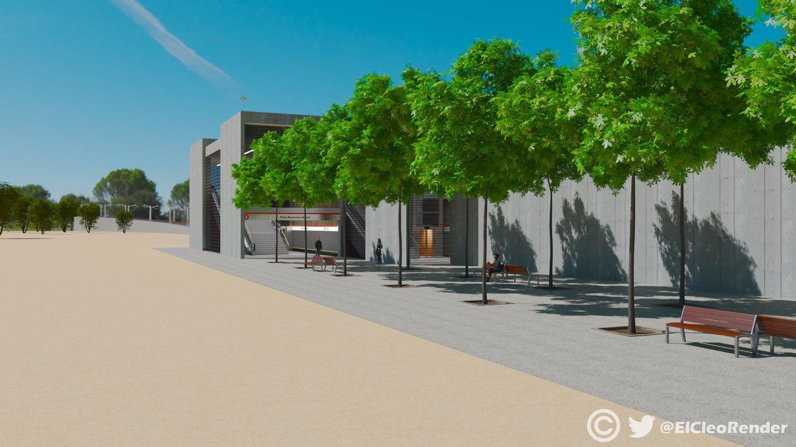 Pino Montano Norte. Exterior de la estación