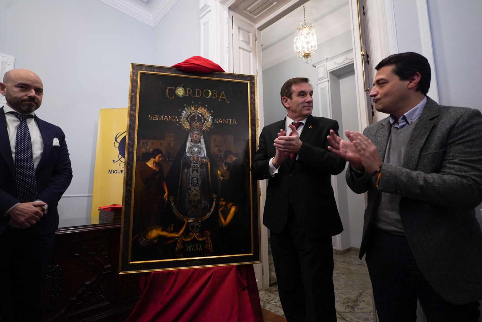 Fernando Vaquero, Francisco Gómez Sanmiguel y José María Bellido, en la presentación del cartel.