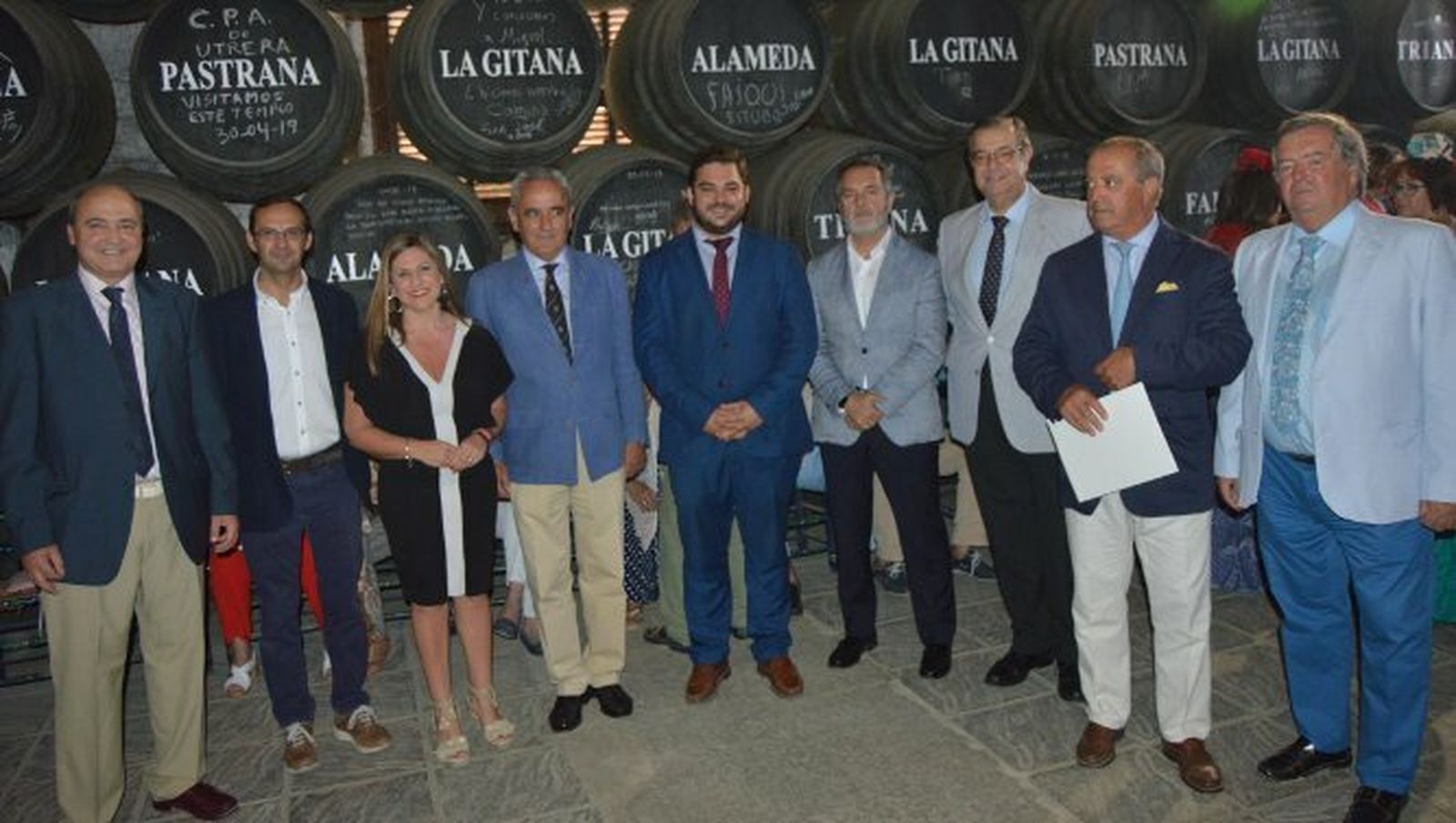 Gonzalo Sánchez-Delage, el alcalde Víctor Mora, la presidenta de la Diputación Irene García, Joaquín Cantos, Miguel Rodríguez, Jorge Ramos, Joaquín Fernández, Rafael Hidalgo y José Manuel Gutiérez García de Velasco.