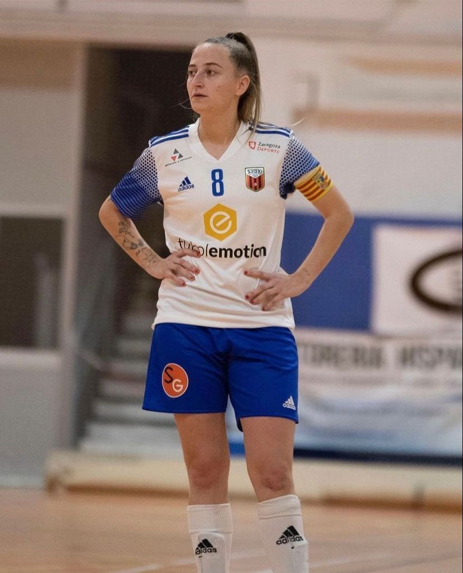 Clara Gea en el Fútbol Emotion Zaragoza.