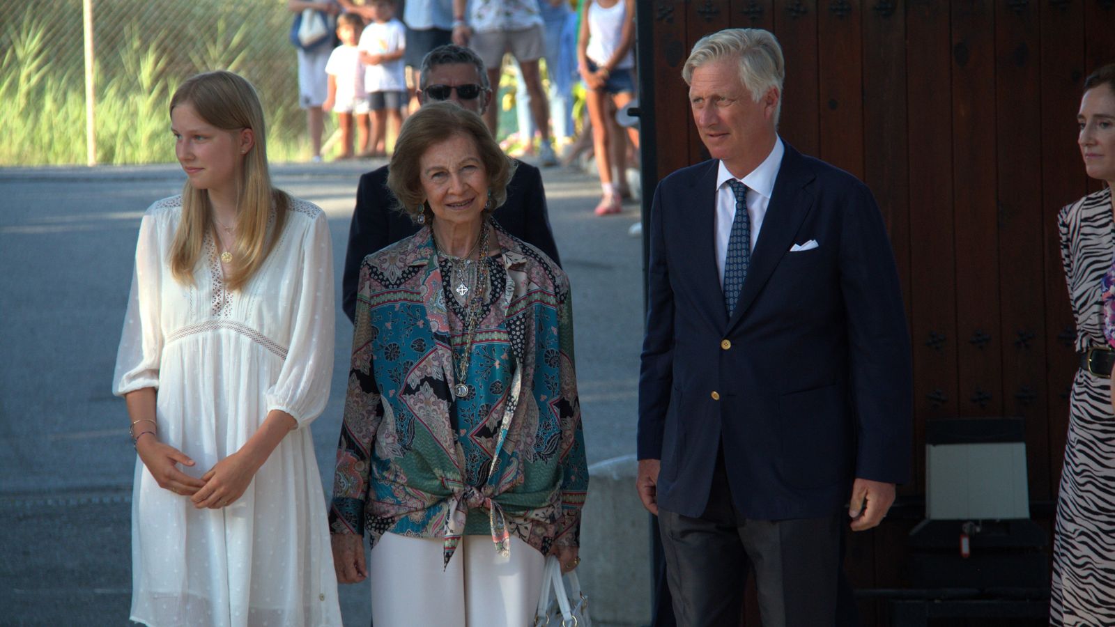 De izq. a drcha. la princesa Eleonora de Bélgica, la reina Sofía y el rey Felipe de Bélgica