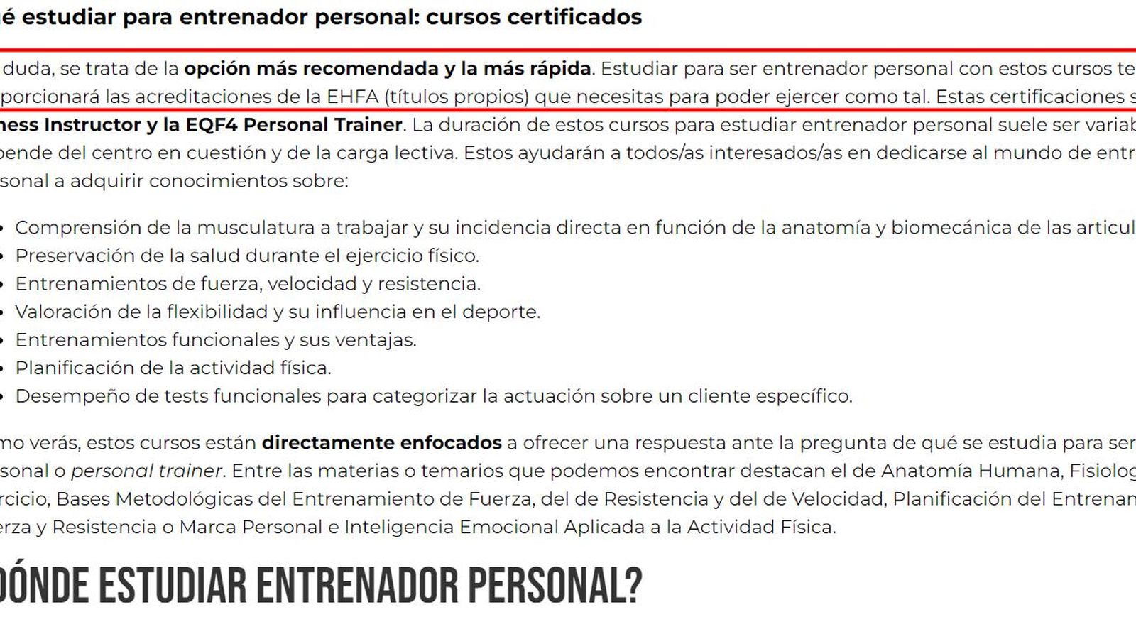 Cursos certificados