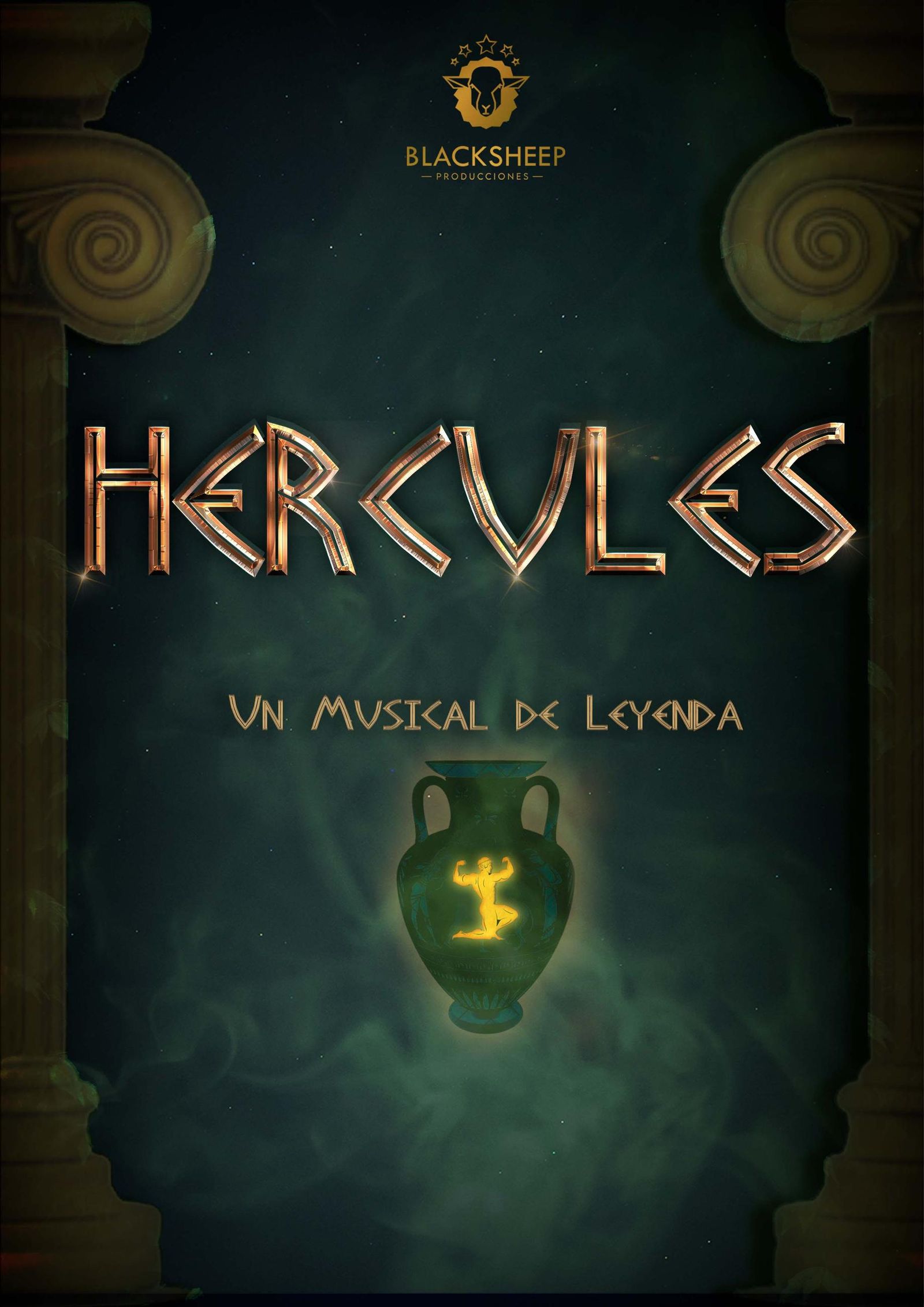 Cartel promocional de Hércules, un musical de leyenda.