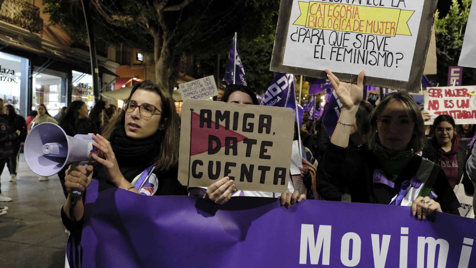 Imágenes de las manifestaciones por el Día de la Mujer en Almería