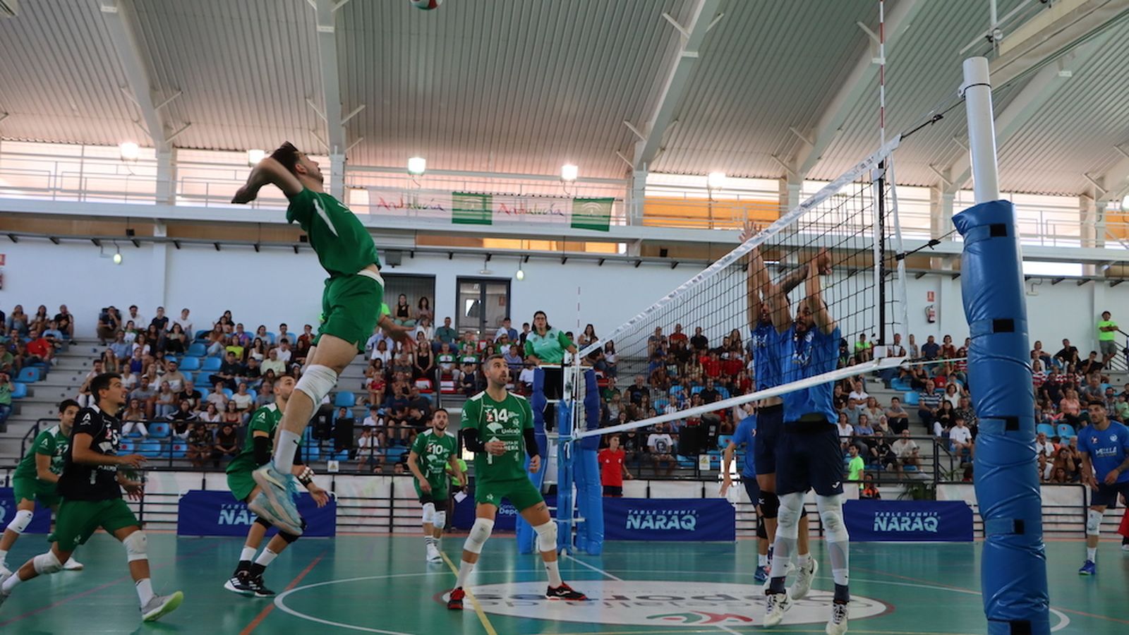 Un jugador de Unicaja Costa de Almería se dispone a ejecutar un remate.
