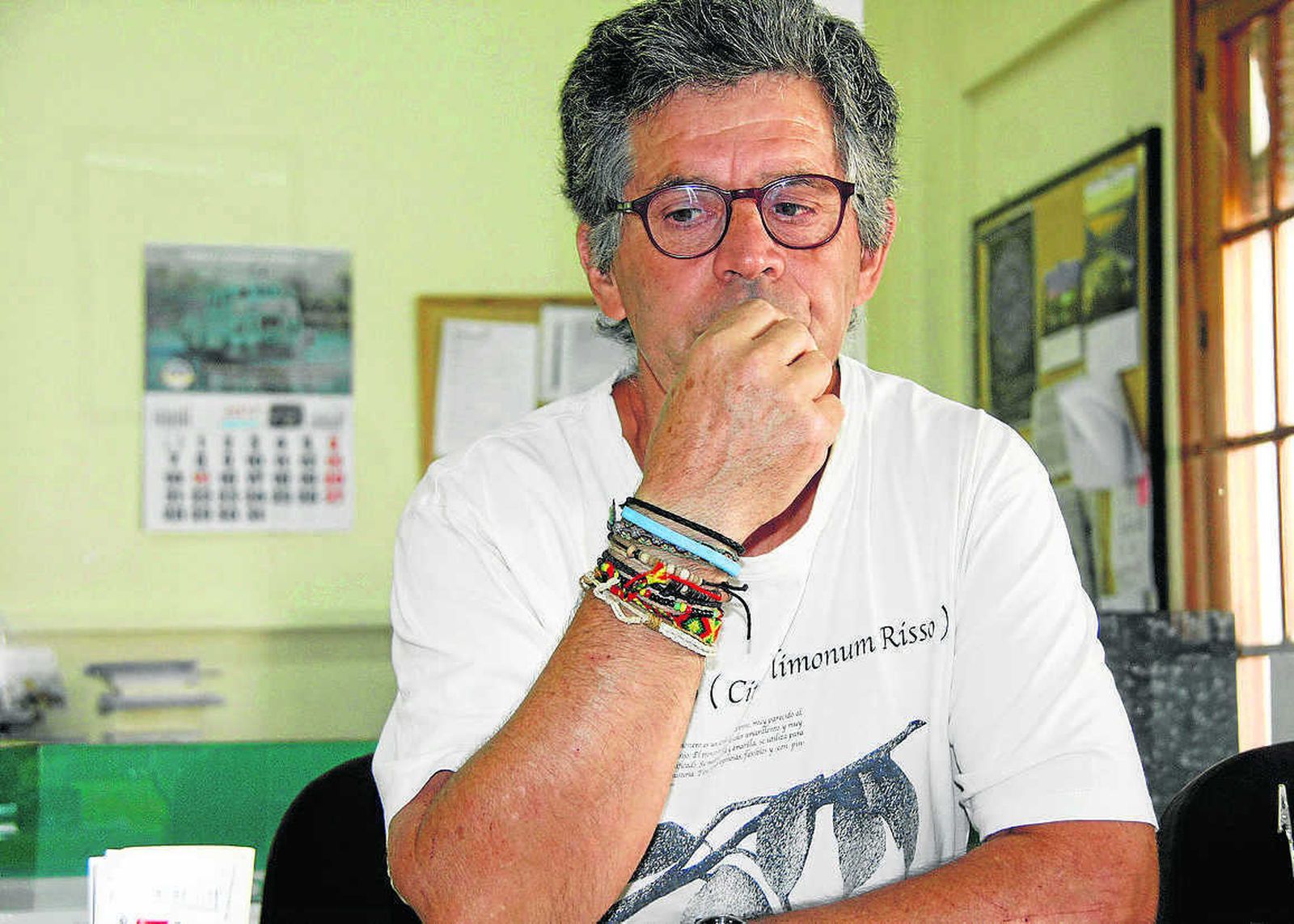 Juan Clavero, ayer en la Delegación de Diario de Cádiz en El Puerto, durante la entrevista.