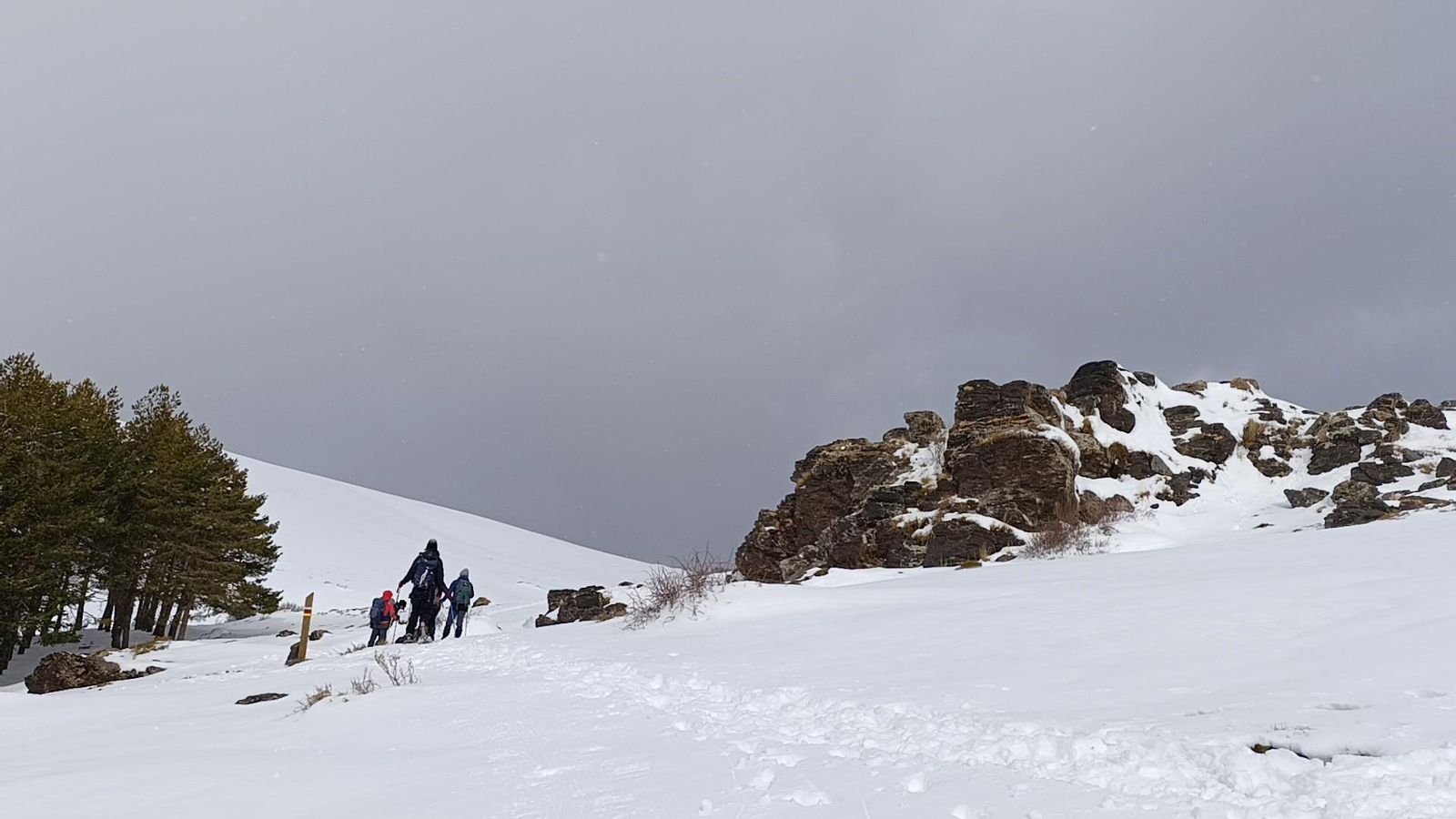 Los montañeros en el puerto almeriense el pasado domingo.