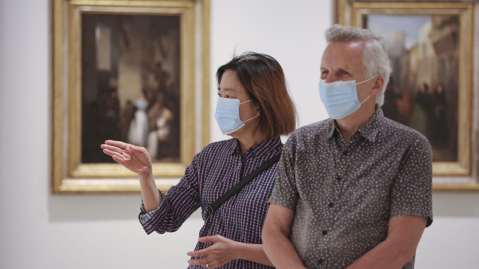 Visitantes en el Museo Carmen Thyssen en mayo de 2020, tras la reapertura. Visitantes en el Museo Carmen Thyssen en mayo de 2020, tras la reapertura.